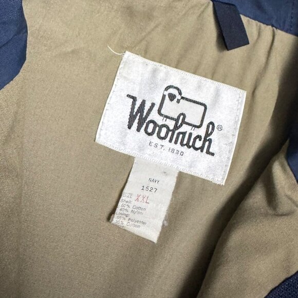 Woolrich Navy Hooded Raincoat - Picture 5 of 8